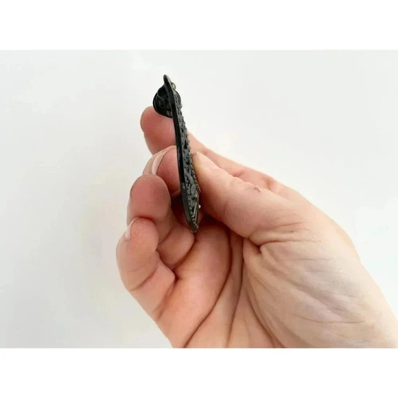 Dark Rich Bronze Vintage Southwest Style Curved Edge Cutout Ornate Belt Buckle - Picture 6 of 10